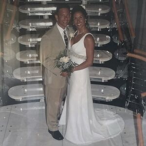 Elegant White Beaded Wedding Dress - Classic Bridal Gown